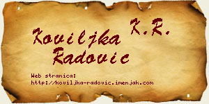 Koviljka Radović vizit kartica